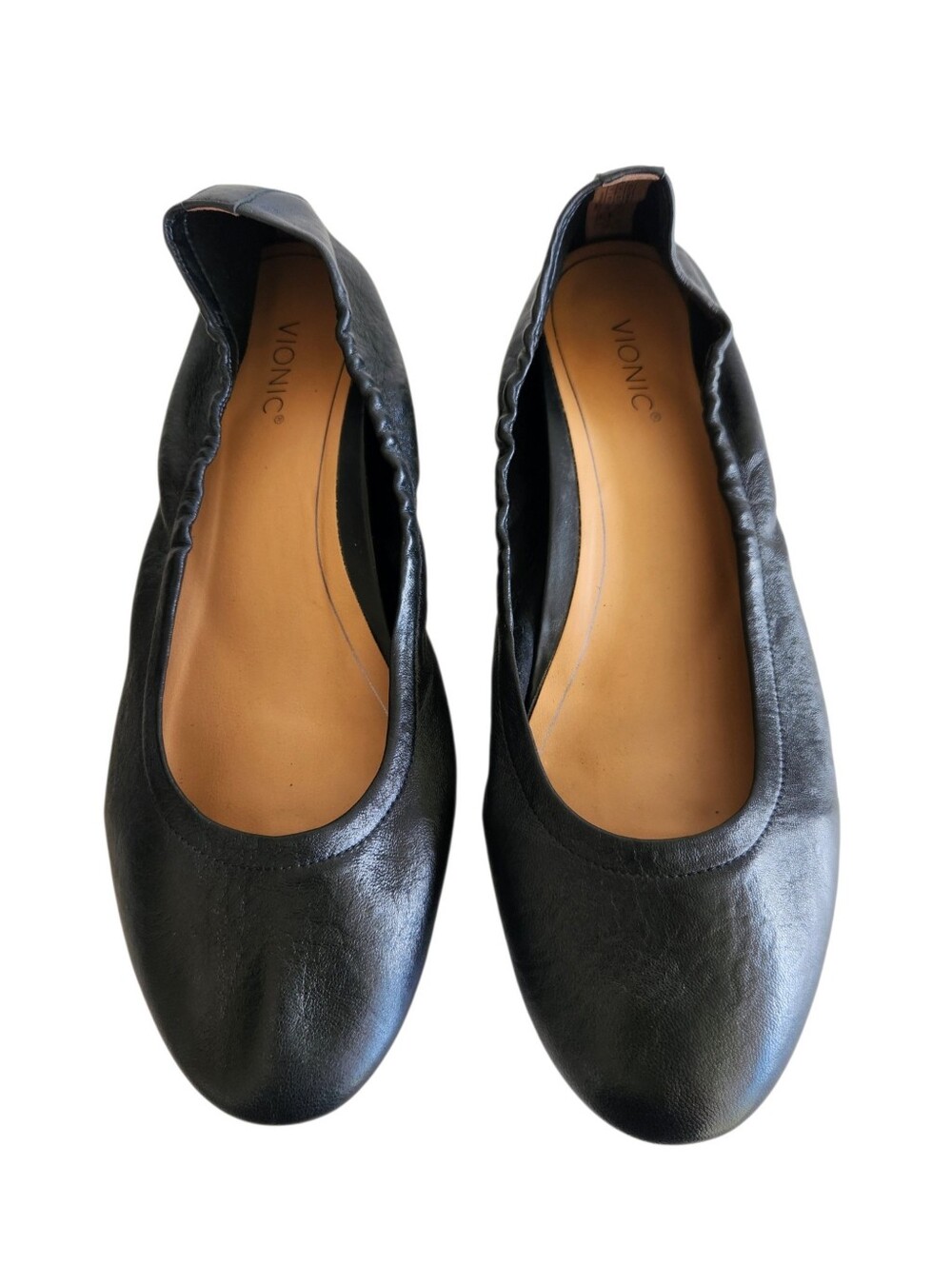 Vionic Alexa Black Nappa Soft Leather Ballet Flats Women's Size 11 - Picture 6 of 14